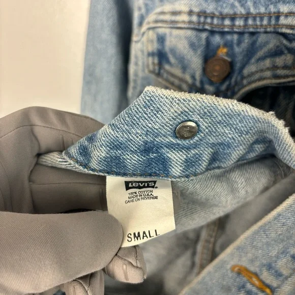 Vintage Levi's 57510 Denim Trucker Jean Jacket Youth Boys Small 8/10 Made In USA
